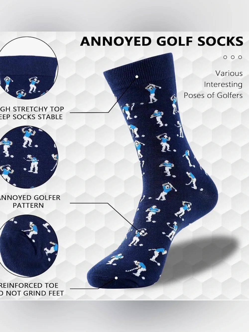 Annoyed Golfer Men's Navy Novelty Golf Socks
